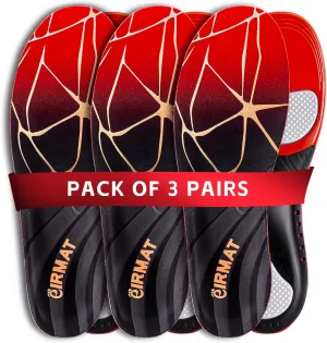 3Pairs Plantar Fasciitis High Arch Support Insoles for Men Women, Arch Support Inserts for Men, Work Boot Shoe Inserts for Women-Orthotic Insert for Flat Feet, Absorb Shock, 220  lbs