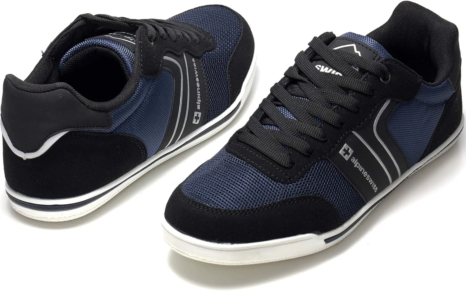 Alpine Swiss Liam Mens Fashion Sneakers Suede Trim Low Top Lace Up Tennis Shoes