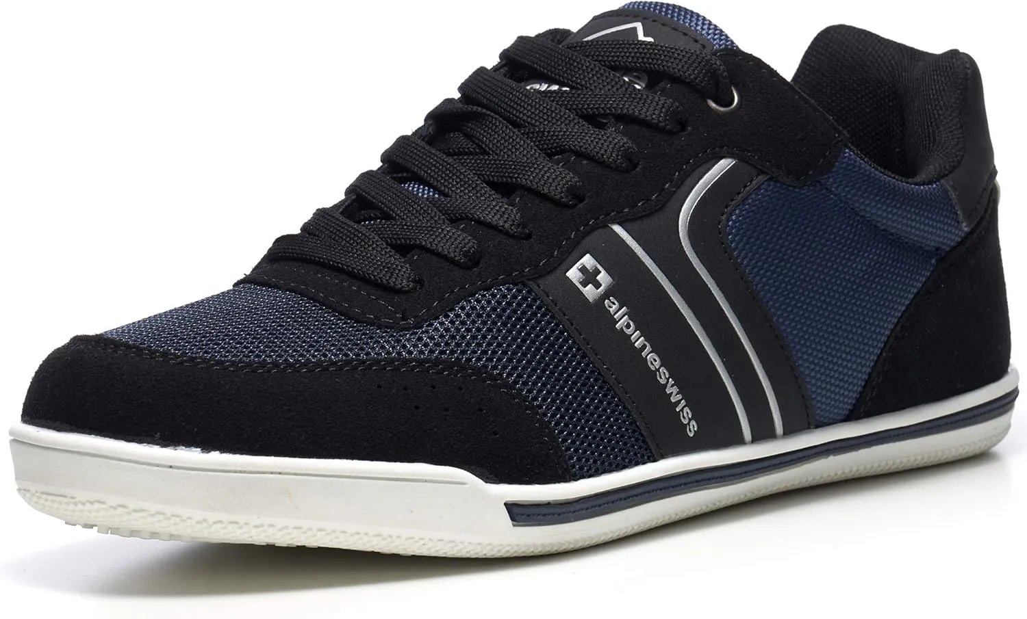 Alpine Swiss Liam Mens Fashion Sneakers Suede Trim Low Top Lace Up Tennis Shoes