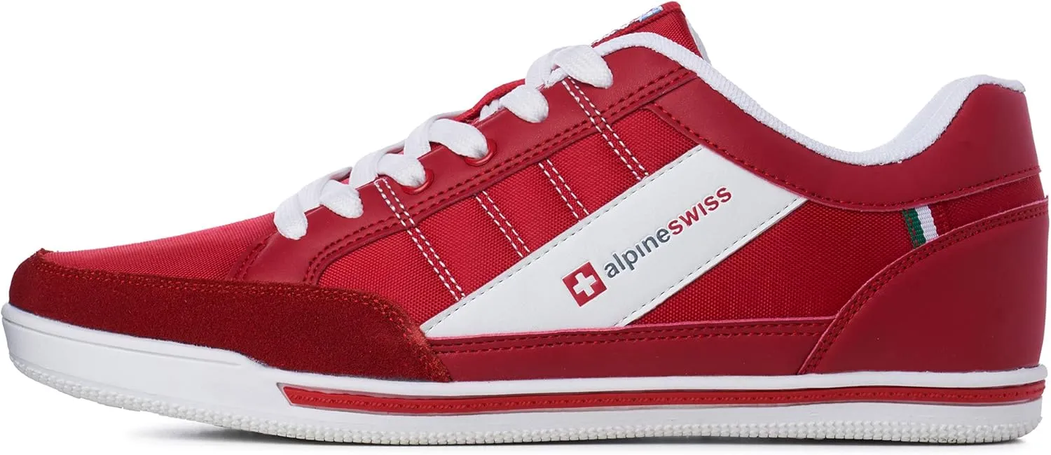 Alpine Swiss Stefan Retro Sneakers for Men | Stylish Low-Top Shoes with Suede Trim | Perfect for Casual Footwear | Fashion Sneakers | Mens Tennis Shoes