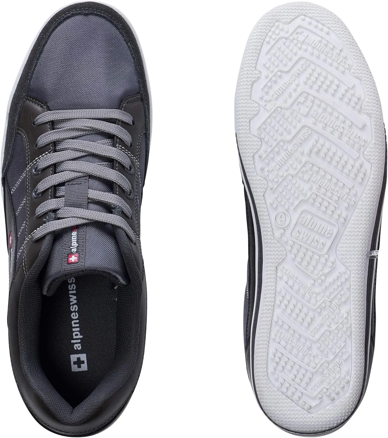 Alpine Swiss Stefan Retro Sneakers for Men | Stylish Low-Top Shoes with Suede Trim | Perfect for Casual Footwear | Fashion Sneakers | Mens Tennis Shoes