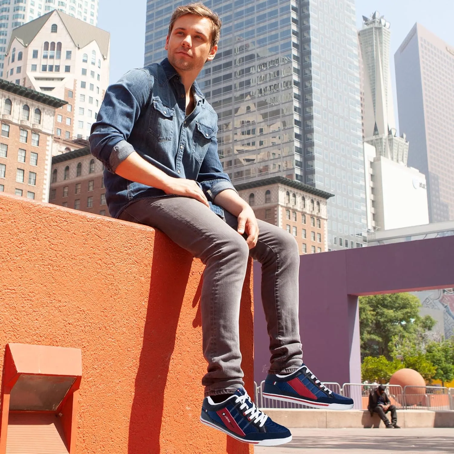 Alpine Swiss Stefan Retro Sneakers for Men | Stylish Low-Top Shoes with Suede Trim | Perfect for Casual Footwear | Fashion Sneakers | Mens Tennis Shoes