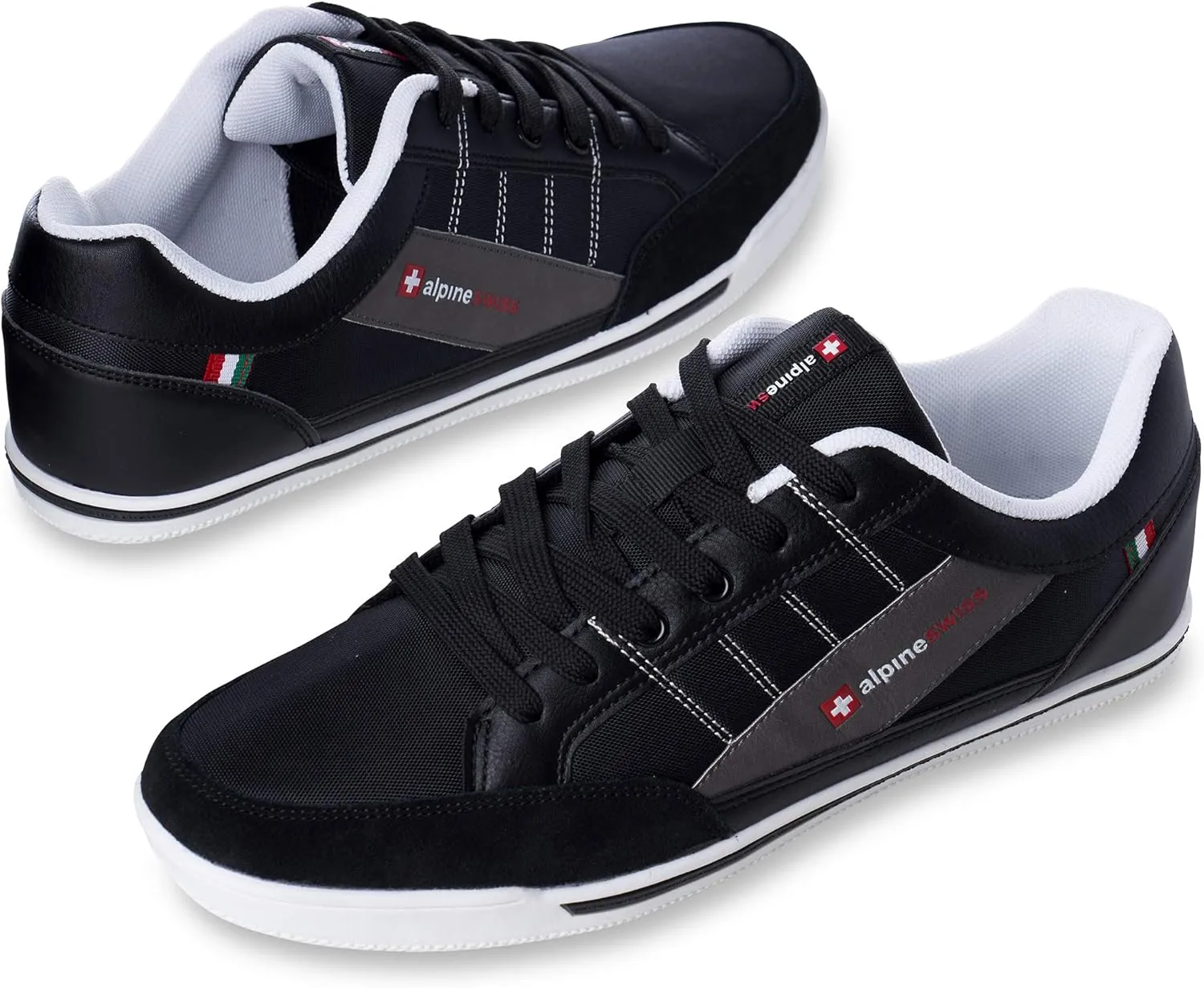 Alpine Swiss Stefan Retro Sneakers for Men | Stylish Low-Top Shoes with Suede Trim | Perfect for Casual Footwear | Fashion Sneakers | Mens Tennis Shoes
