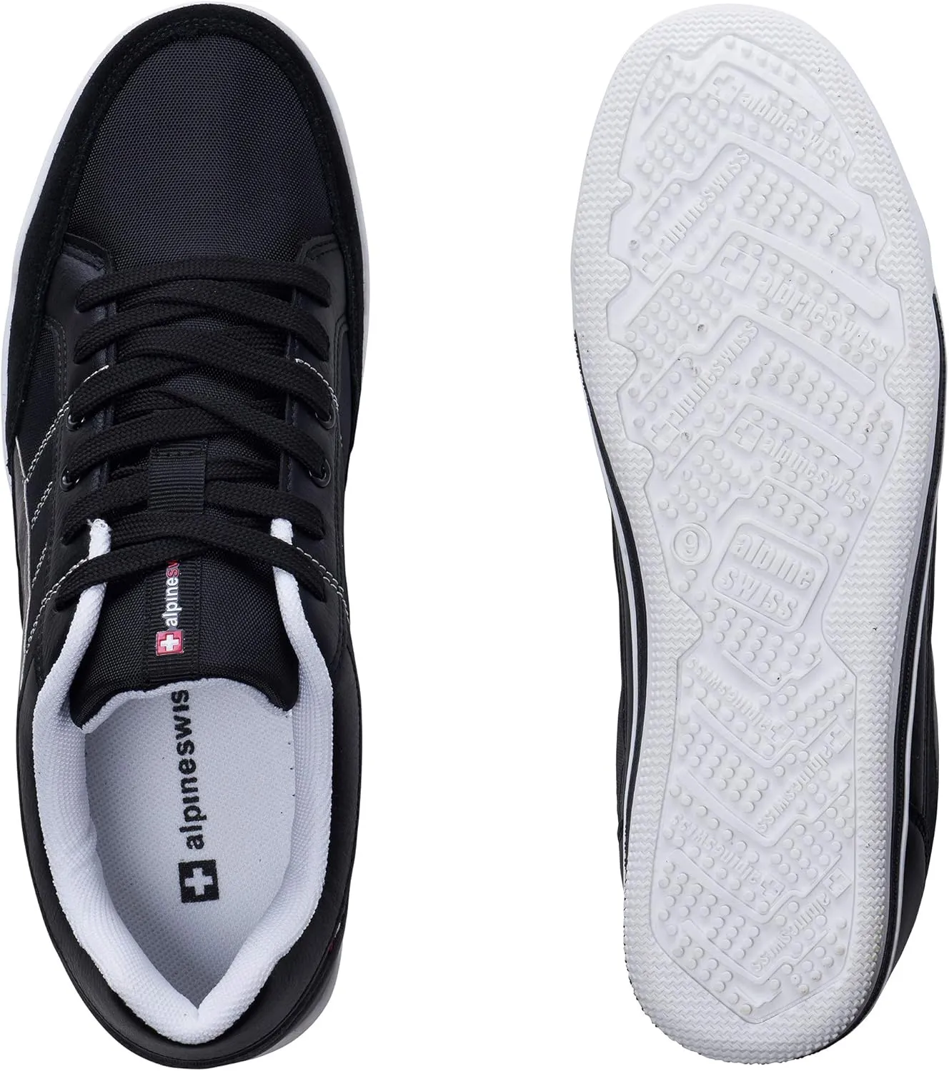 Alpine Swiss Stefan Retro Sneakers for Men | Stylish Low-Top Shoes with Suede Trim | Perfect for Casual Footwear | Fashion Sneakers | Mens Tennis Shoes