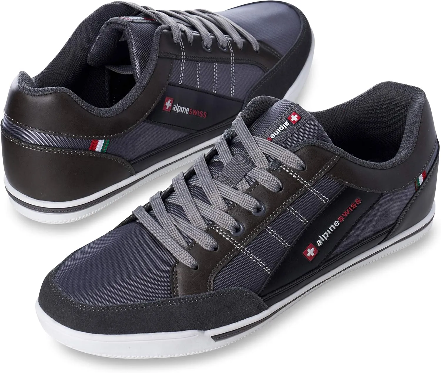 Alpine Swiss Stefan Retro Sneakers for Men | Stylish Low-Top Shoes with Suede Trim | Perfect for Casual Footwear | Fashion Sneakers | Mens Tennis Shoes