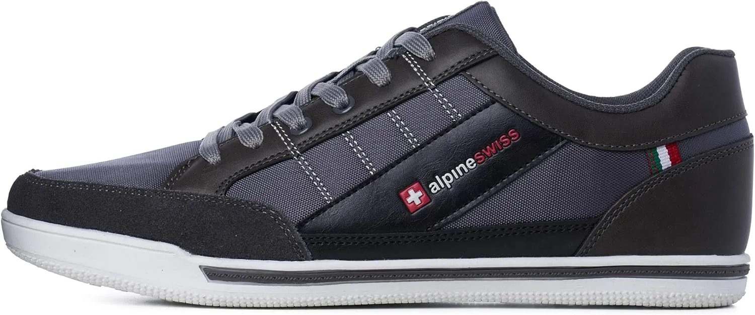 Alpine Swiss Stefan Retro Sneakers for Men | Stylish Low-Top Shoes with Suede Trim | Perfect for Casual Footwear | Fashion Sneakers | Mens Tennis Shoes