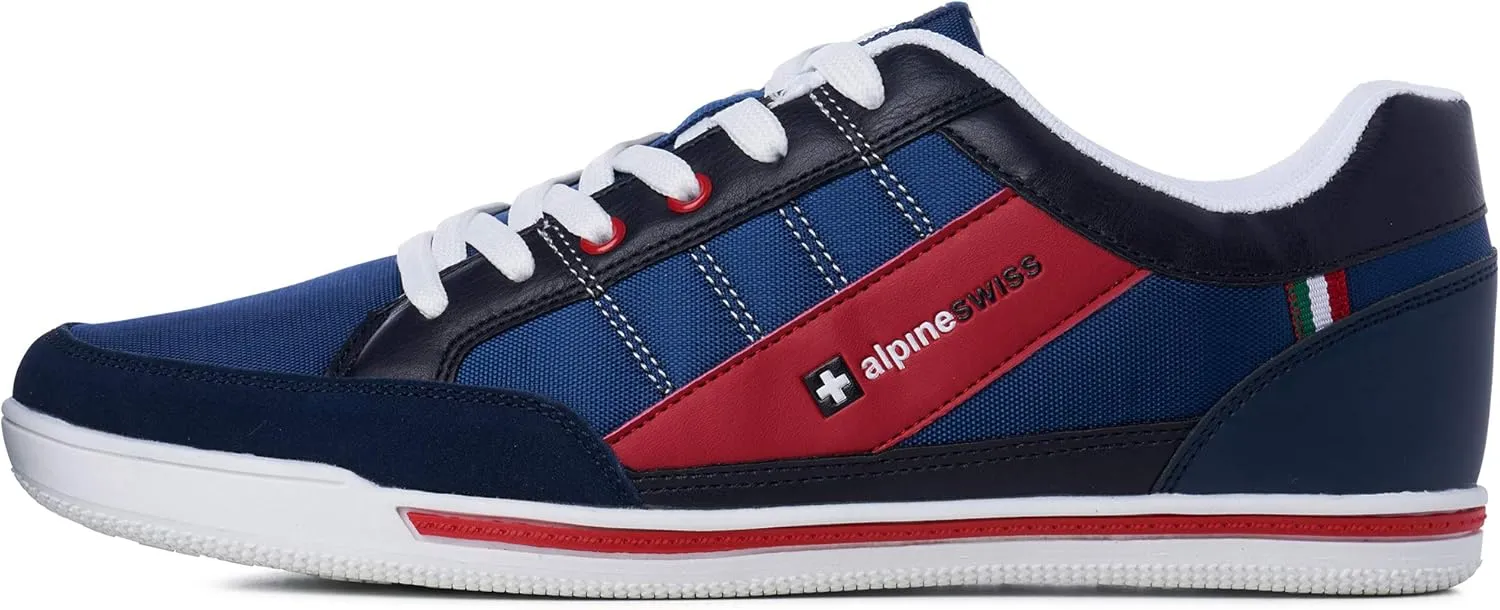 Alpine Swiss Stefan Retro Sneakers for Men | Stylish Low-Top Shoes with Suede Trim | Perfect for Casual Footwear | Fashion Sneakers | Mens Tennis Shoes