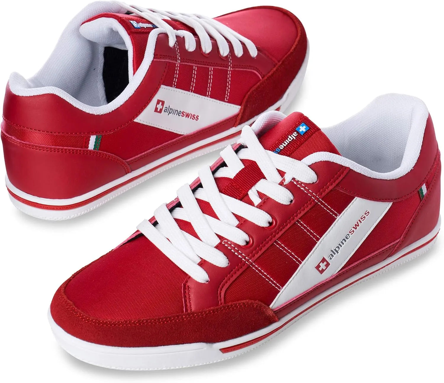 Alpine Swiss Stefan Retro Sneakers for Men | Stylish Low-Top Shoes with Suede Trim | Perfect for Casual Footwear | Fashion Sneakers | Mens Tennis Shoes