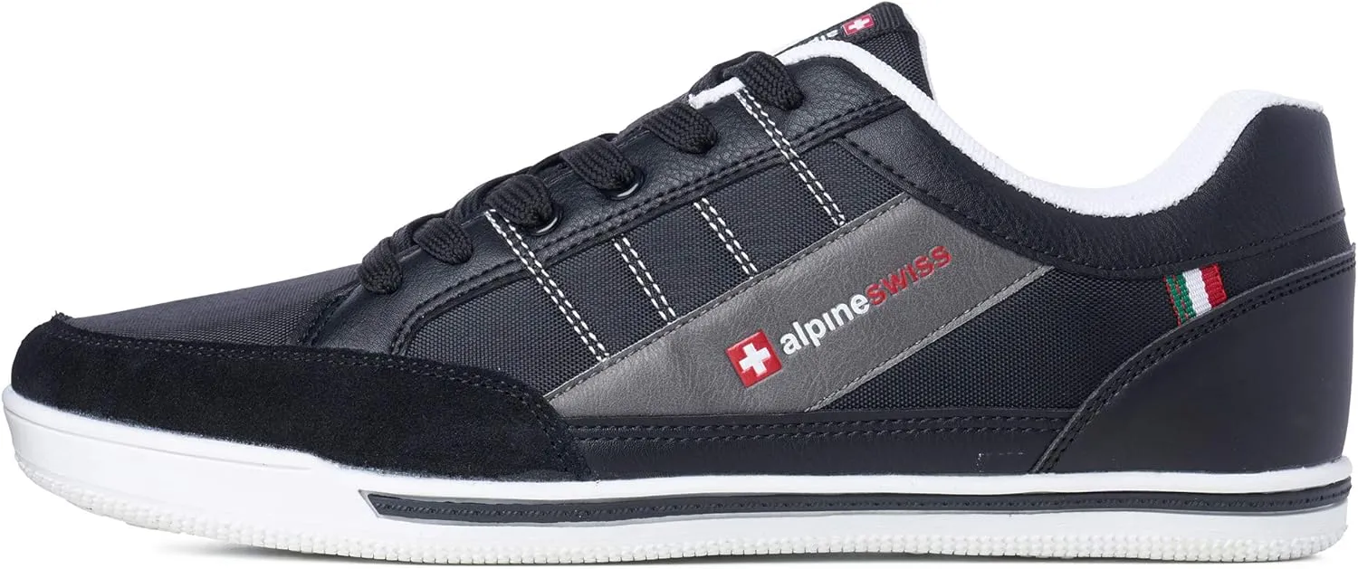 Alpine Swiss Stefan Retro Sneakers for Men | Stylish Low-Top Shoes with Suede Trim | Perfect for Casual Footwear | Fashion Sneakers | Mens Tennis Shoes