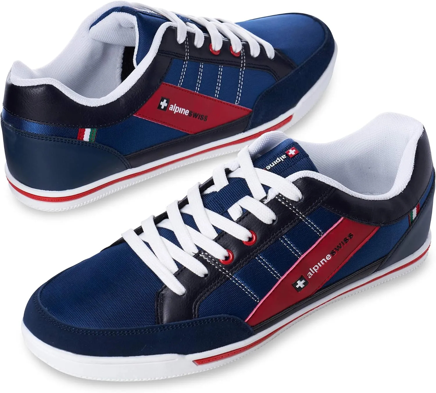 Alpine Swiss Stefan Retro Sneakers for Men | Stylish Low-Top Shoes with Suede Trim | Perfect for Casual Footwear | Fashion Sneakers | Mens Tennis Shoes
