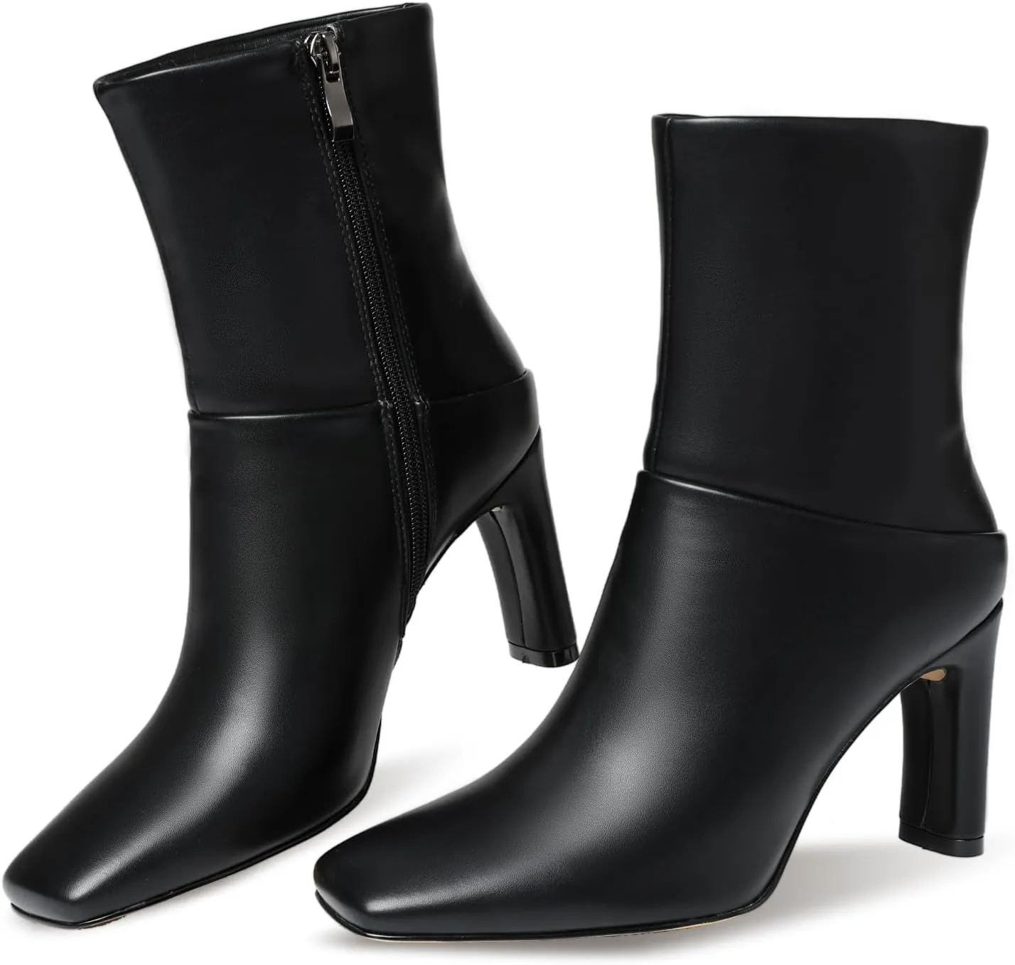 Ankle Boots for Women Square Toe Short Boots Side Zipper Low Heel Ankle Booties Fashion Comfort Dressy Lady Shoes
