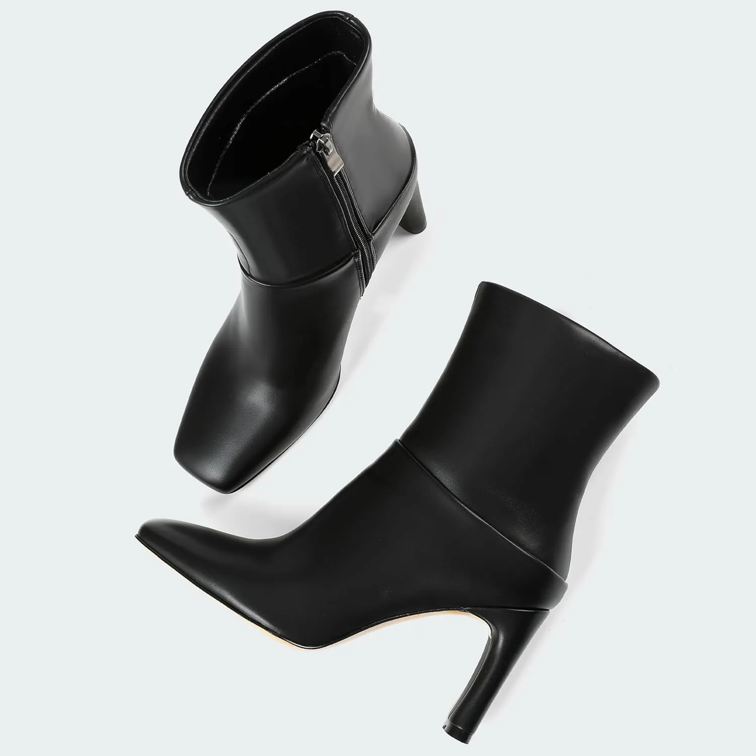 Ankle Boots for Women Square Toe Short Boots Side Zipper Low Heel Ankle Booties Fashion Comfort Dressy Lady Shoes