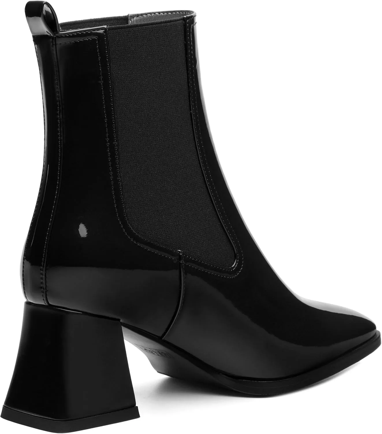 Ankle Boots for Women，Fashionable Soft Elastic Ankle Boots，Square Toe Chunky Mid Heel Women's Ankle Booties