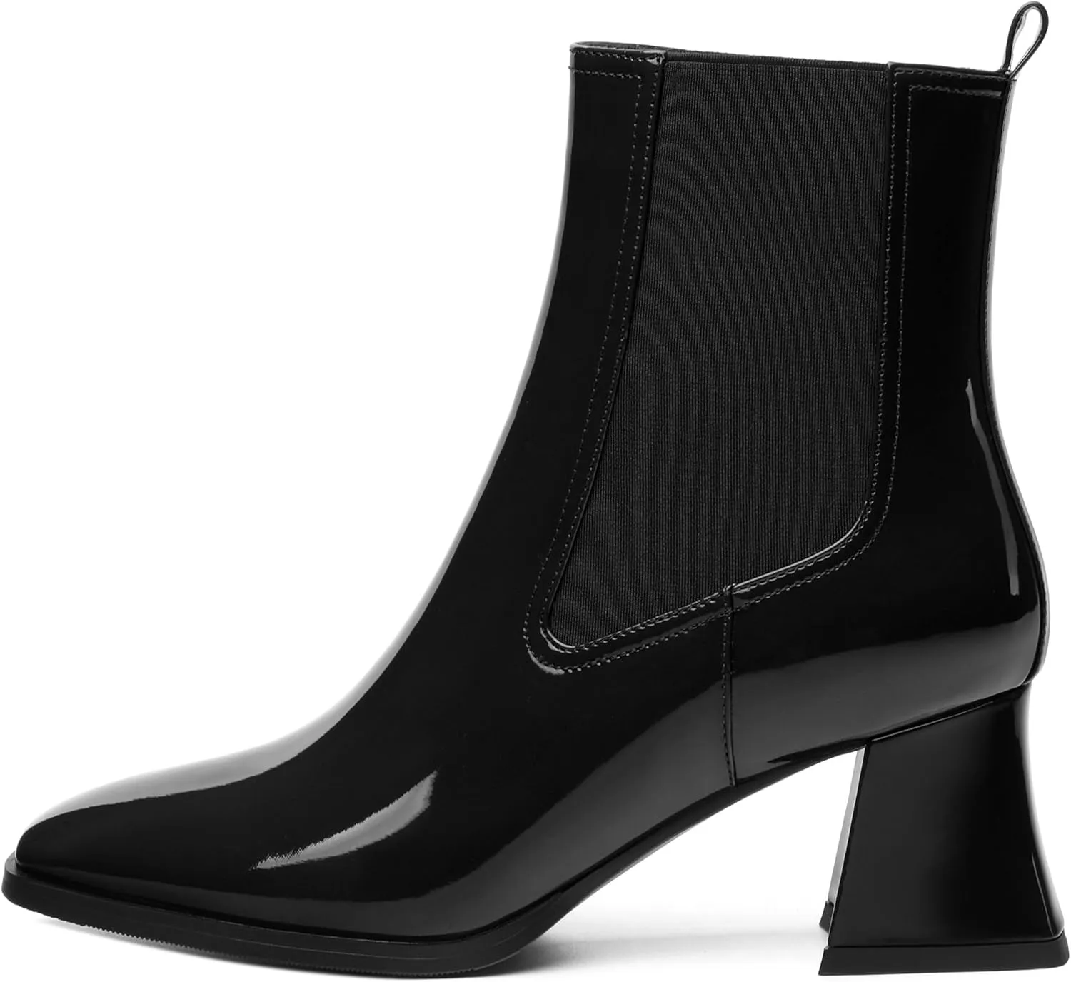 Ankle Boots for Women，Fashionable Soft Elastic Ankle Boots，Square Toe Chunky Mid Heel Women's Ankle Booties