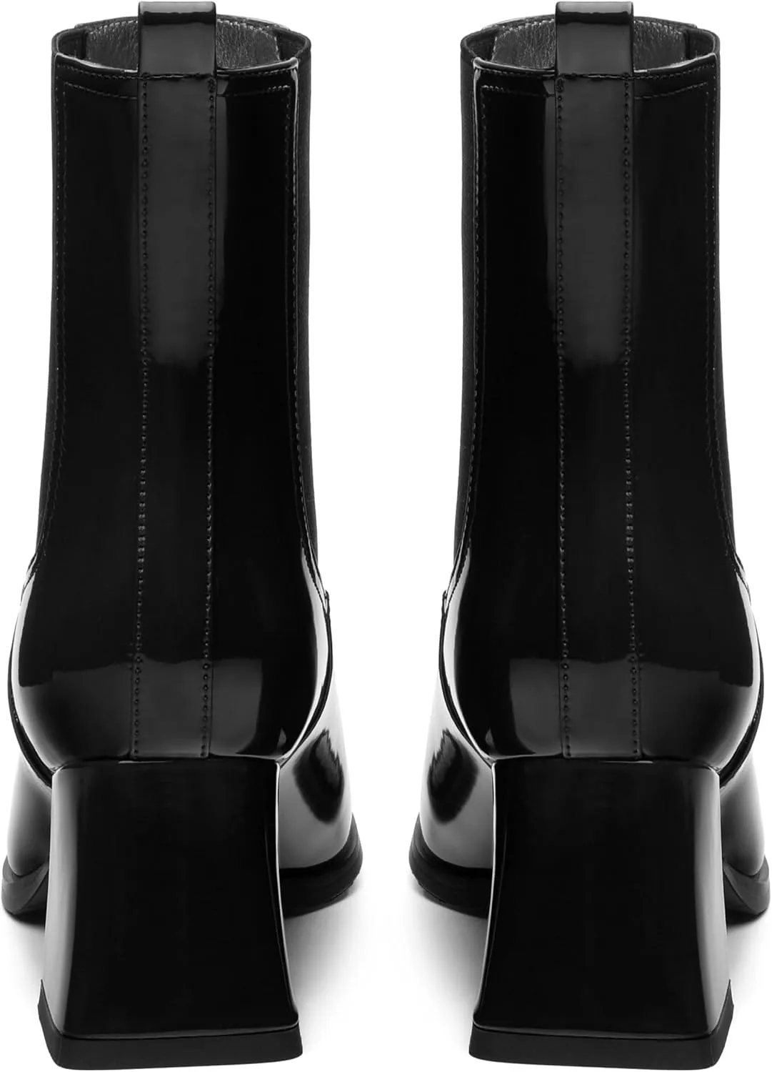 Ankle Boots for Women，Fashionable Soft Elastic Ankle Boots，Square Toe Chunky Mid Heel Women's Ankle Booties