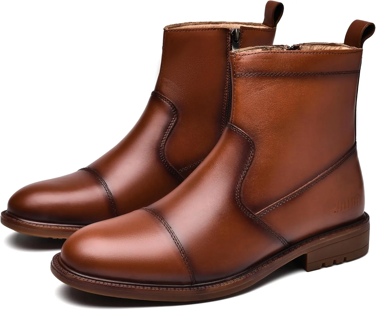 Arkbird Mens Chelsea Dress Boots Side Zipper Genuine Leather Classic Fashion Casual Slip-on Ankle Boots for Men