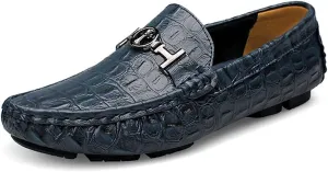 Asifn Mens Leather Loafers Slip-Ons Casual Driving Flat Walking Moccasin Business Boat Shoes Fashion Slipper Wedding