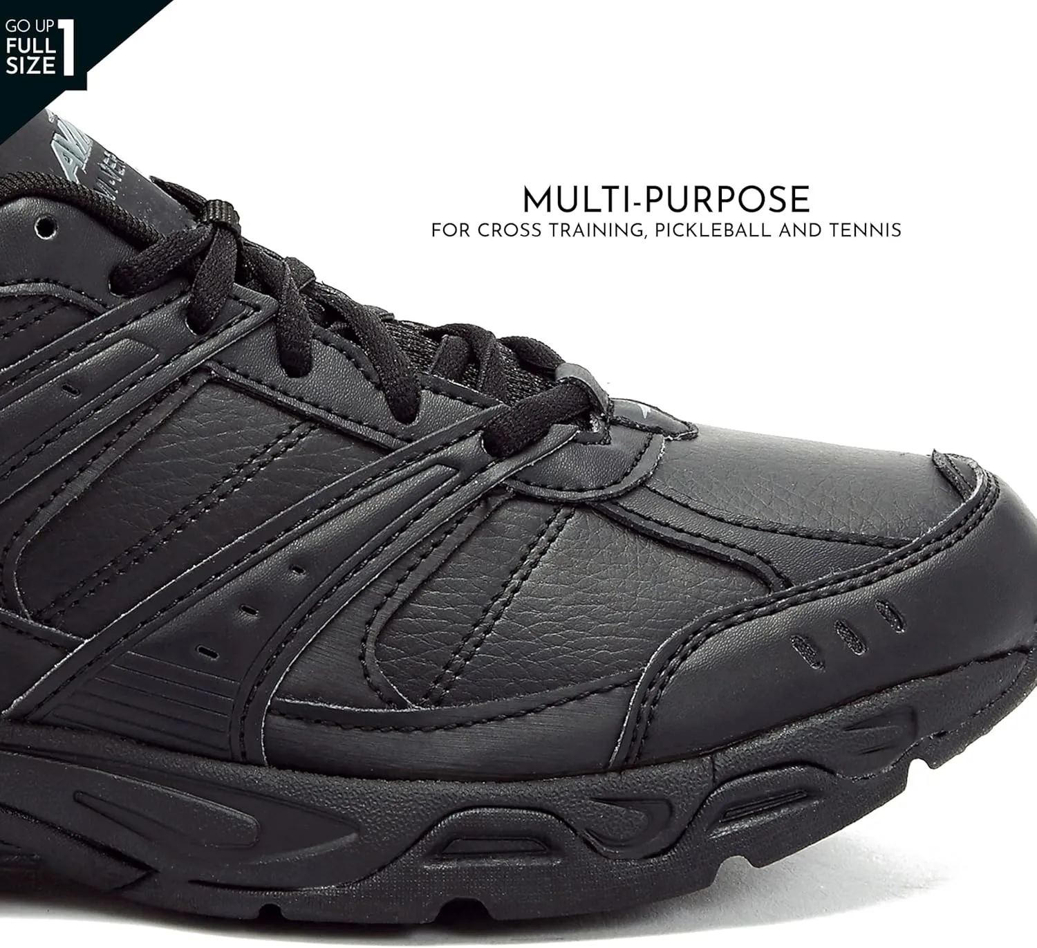 Avia Verge Womens Sneakers - Tennis, Court, Cross Training, or Pickleball Shoes for Women, Classic Black or Walking White Sneakers with Arch Support, Wide Width or Medium