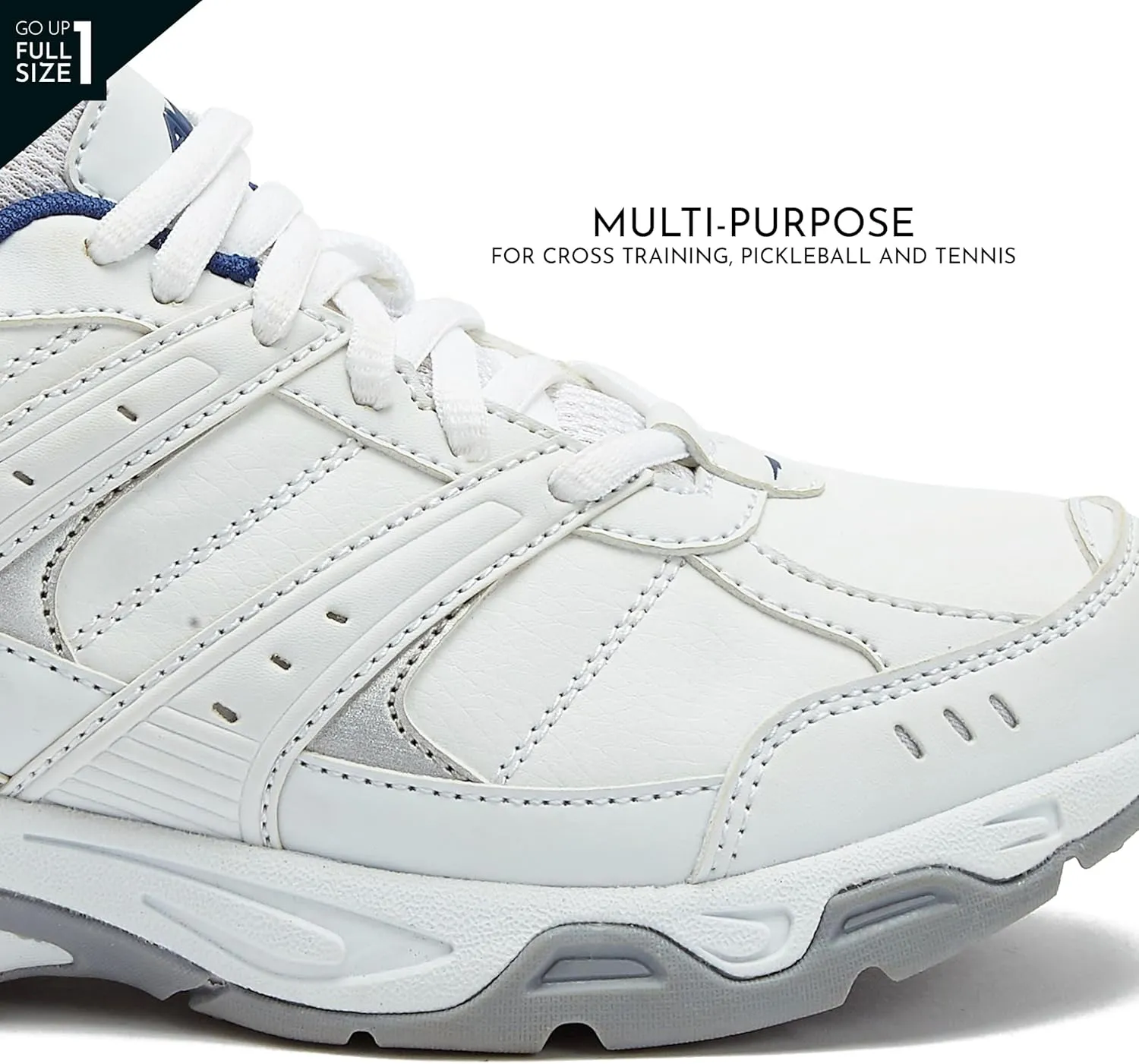 Avia Verge Womens Sneakers - Tennis, Court, Cross Training, or Pickleball Shoes for Women, Classic Black or Walking White Sneakers with Arch Support, Wide Width or Medium