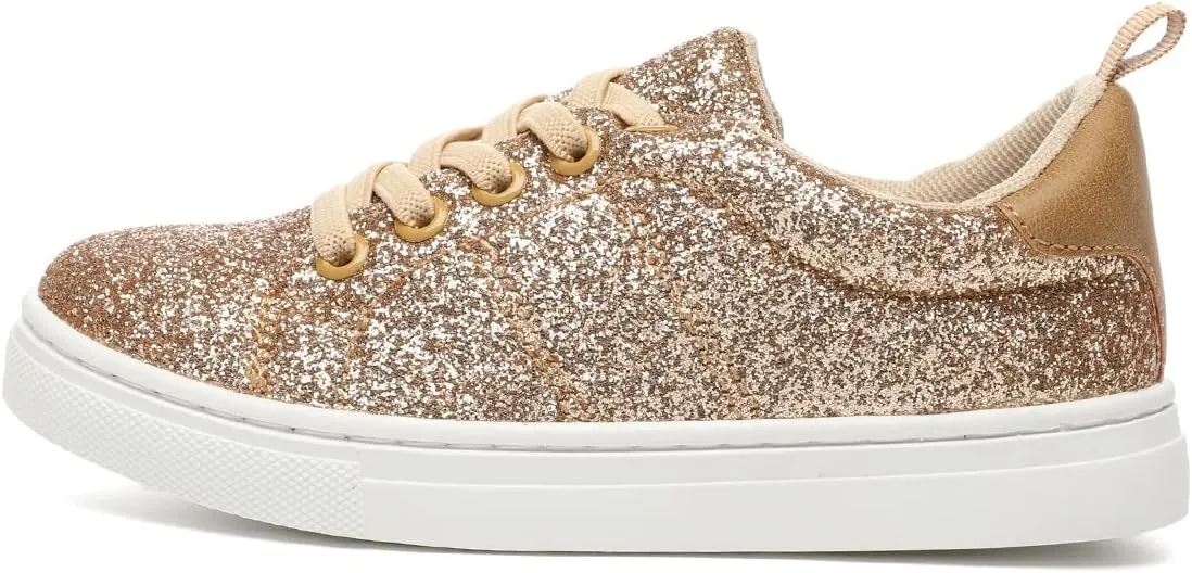 Bernal Girls & Boys Sparkle Glitter Sequin Sneakers Toddler/Little Kid/Big Kid Slip On School Low Top Walking Shoes Show Gift