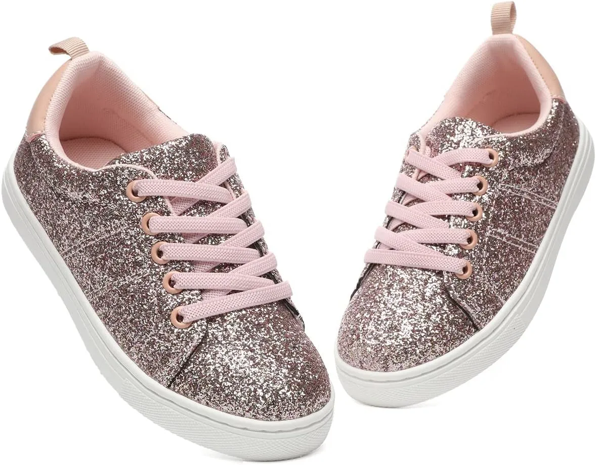 Bernal Girls & Boys Sparkle Glitter Sequin Sneakers Toddler/Little Kid/Big Kid Slip On School Low Top Walking Shoes Show Gift