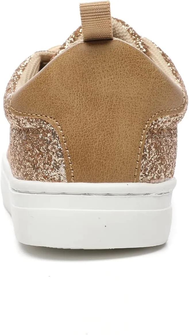 Bernal Girls & Boys Sparkle Glitter Sequin Sneakers Toddler/Little Kid/Big Kid Slip On School Low Top Walking Shoes Show Gift