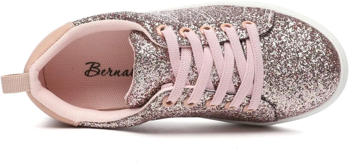Bernal Girls & Boys Sparkle Glitter Sequin Sneakers Toddler/Little Kid/Big Kid Slip On School Low Top Walking Shoes Show Gift
