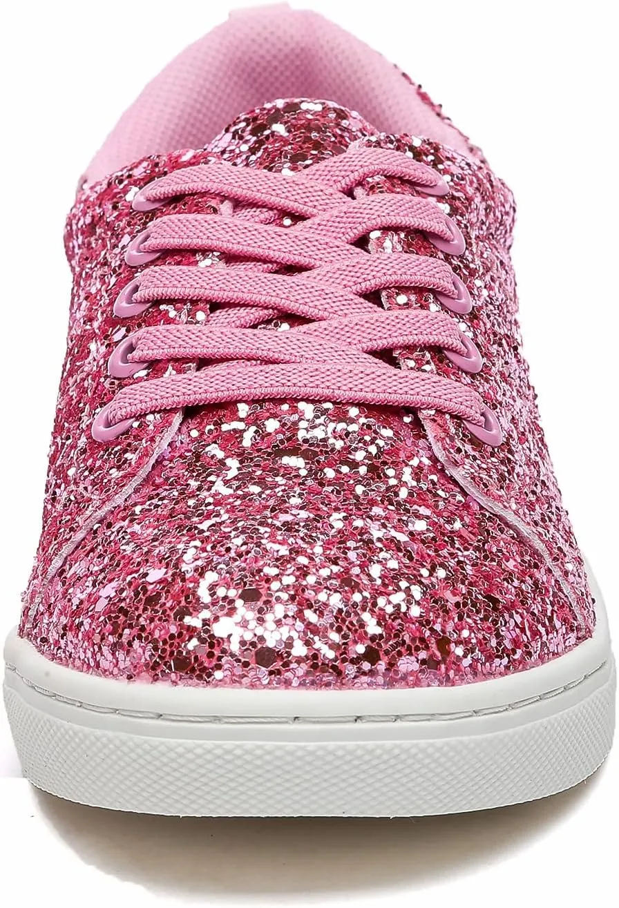 Bernal Girls & Boys Sparkle Glitter Sequin Sneakers Toddler/Little Kid/Big Kid Slip On School Low Top Walking Shoes Show Gift