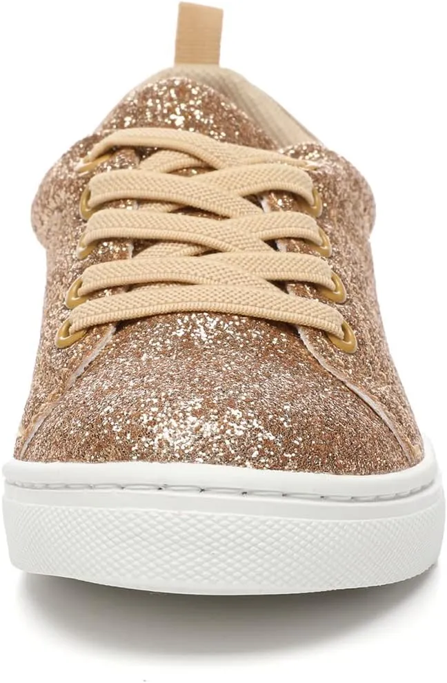 Bernal Girls & Boys Sparkle Glitter Sequin Sneakers Toddler/Little Kid/Big Kid Slip On School Low Top Walking Shoes Show Gift