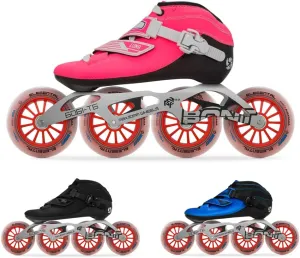 Bont Inline Speed Skating Racing Package - Luna Skate Boot   2PF 6061 Frame   Elemental Wheels   ABEC7 Bearings - Youth - Boys - Girls - Men - Women
