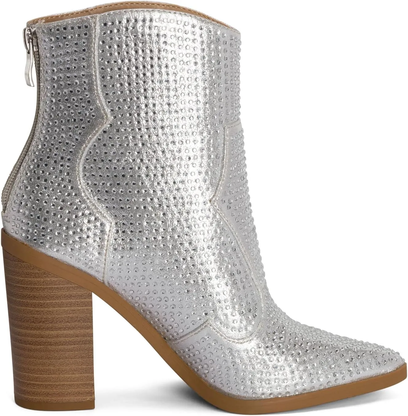 Chariot & Co Wyatt Sparkly Cowgirl Boots for Women – Silver, Gold, Black Western Ankle Booties with Rhinestones – Bedazzled Cowboy Boots 3.25” Heel