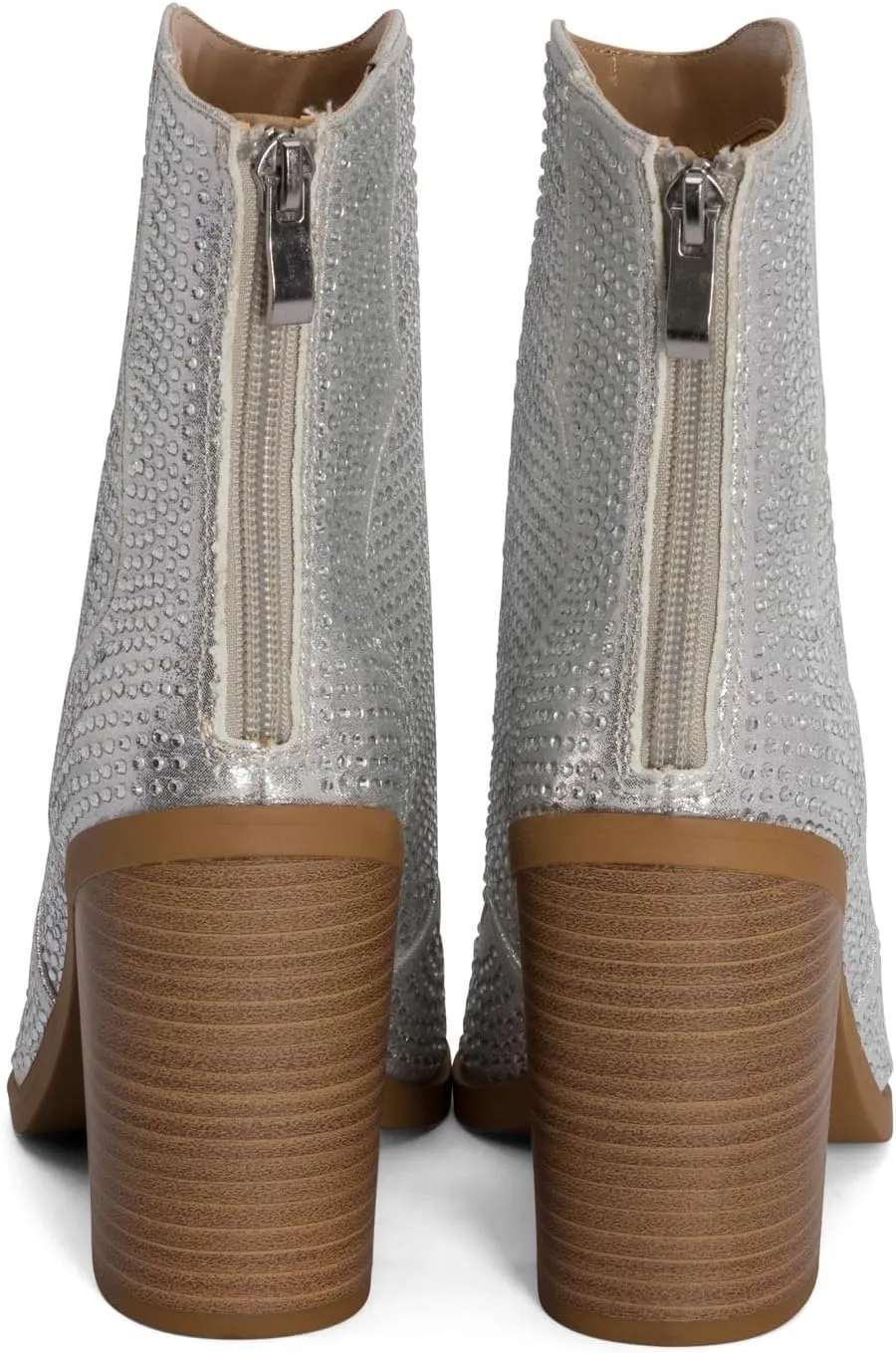 Chariot & Co Wyatt Sparkly Cowgirl Boots for Women – Silver, Gold, Black Western Ankle Booties with Rhinestones – Bedazzled Cowboy Boots 3.25” Heel