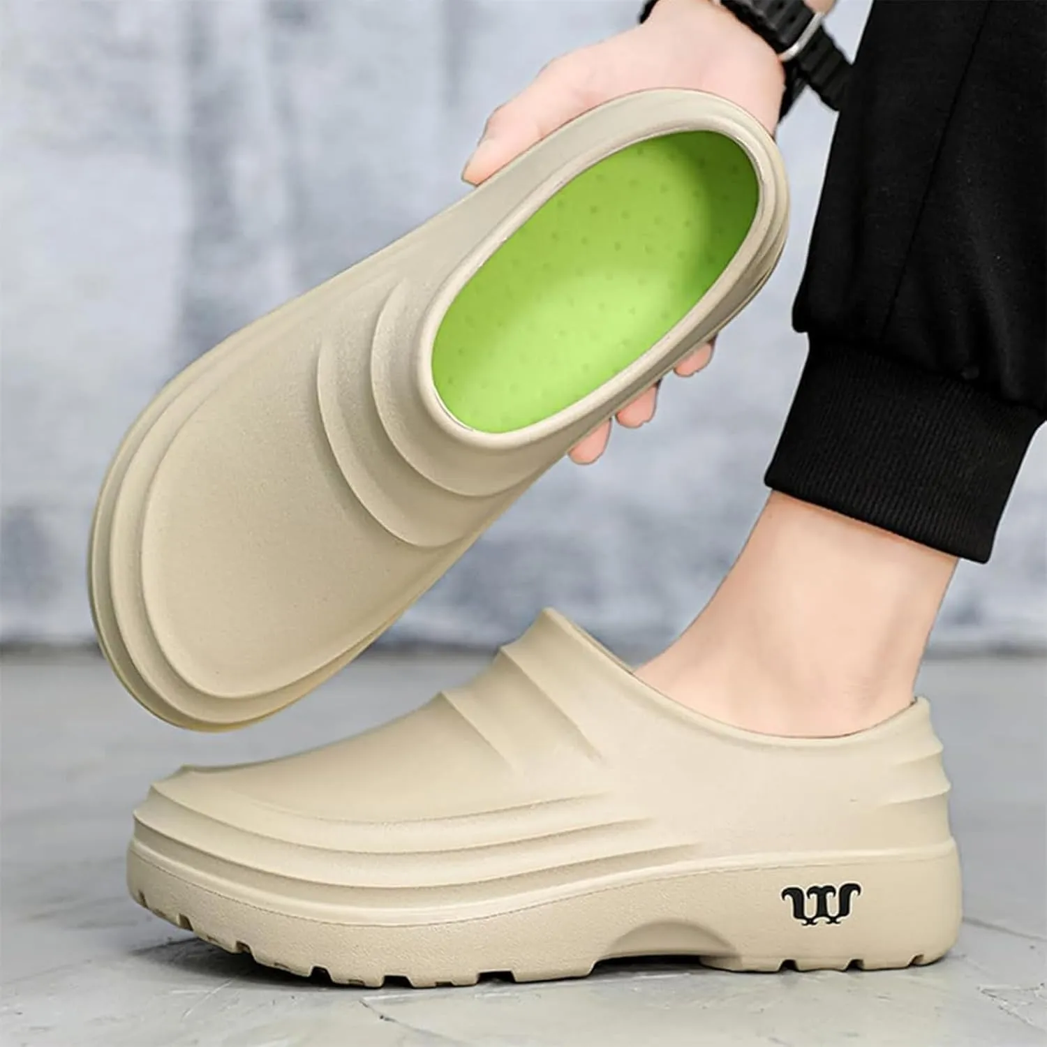 Chef Shoes for Men Women,Oil Resistant Waterproof Arch Support Clogs,Lightweight Breathable Kitchen Shoes Wide Toe Box Beach Slippers,Quick Dry Slip-on Garden Clogs with Removable Cushion Footbed