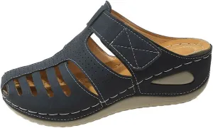 Clogs for Women Mules Shoes Comfortable Dressy Closed Toe Platform Sandals Summer Orthopedic Comfort Casual Adjustable Ankle Strap Hook Loop Bohemia Gladiator Slip On Walking Wedge Slippers