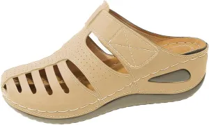 Clogs for Women Mules Shoes Comfortable Dressy Closed Toe Platform Sandals Summer Orthopedic Comfort Casual Adjustable Ankle Strap Hook Loop Bohemia Gladiator Slip On Walking Wedge Slippers