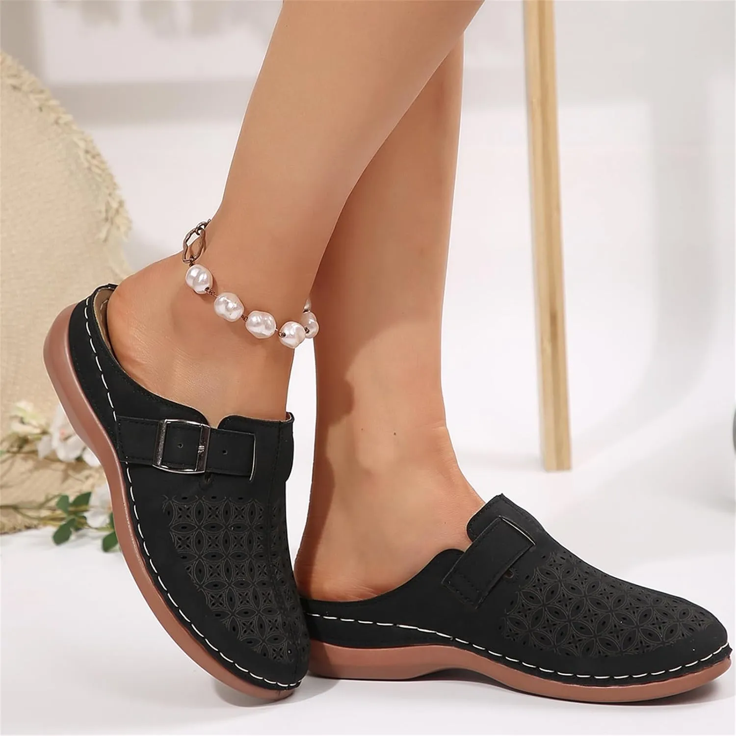 Clogs for Women Mules Summer Comfortable Orthopedic Arch Support Sandals Breathable Closed Toe Slippers Lightweight Outdoor Beach Shoes
