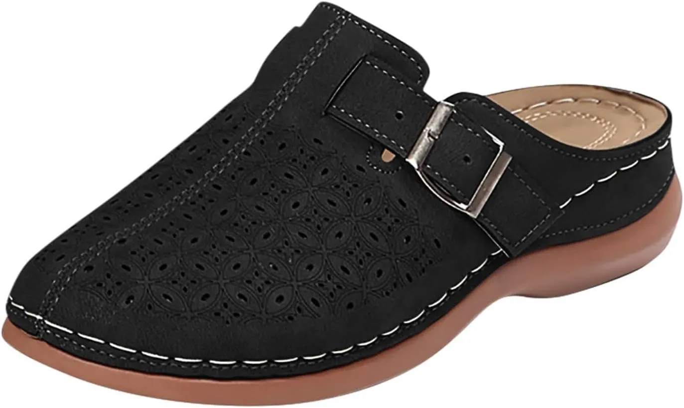 Clogs for Women Mules Summer Comfortable Orthopedic Arch Support Sandals Breathable Closed Toe Slippers Lightweight Outdoor Beach Shoes