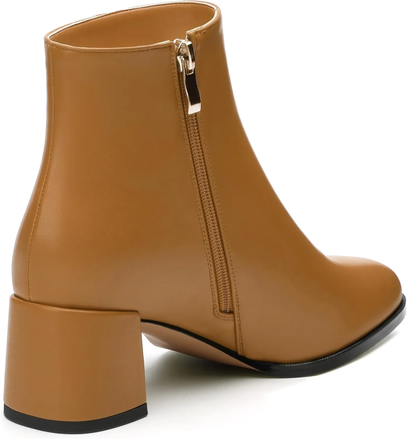 Comfort Ankle Boots for Women Low Chunky Heel Side Zipper Round Toe Short Boots Elegant Classic Fashion Fall Winter Boots 2 Inch