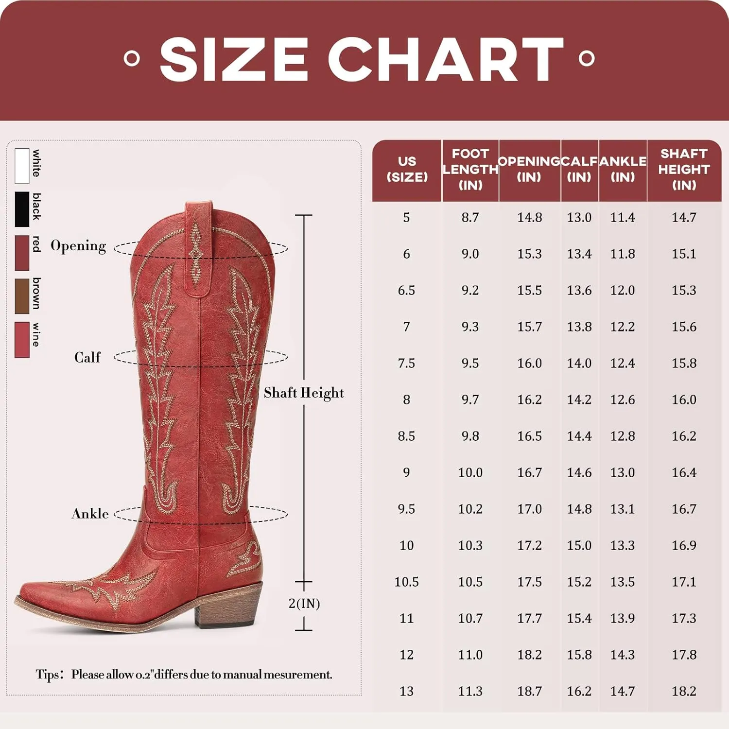 Cowboy Boots for Women - Knee High Embroidered Western Cowgirl Boots, Pointed Toe Chunky Heel Retro Country Boots, Pull On Zipper Vintage Fashion Tall Boots for Girls Ladies