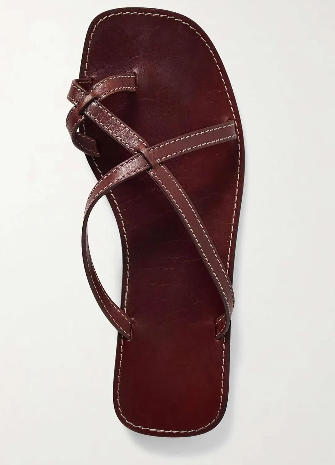 Crisscross Straps Toe Ring Flat Sandals Square Toe Strappy Sandals
