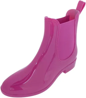 CTM® Women's Solid Black Waterproof Ankle Rain Boots