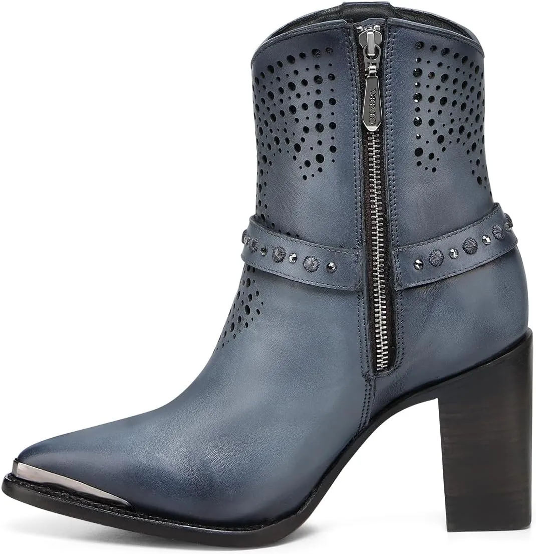 CUADRA | Women's Genuine Leather Ankle Boot with Crystals 4I18RS Blue
