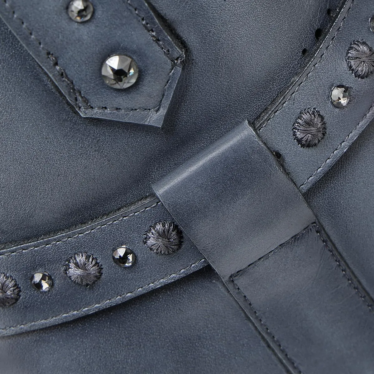 CUADRA | Women's Genuine Leather Ankle Boot with Crystals 4I18RS Blue