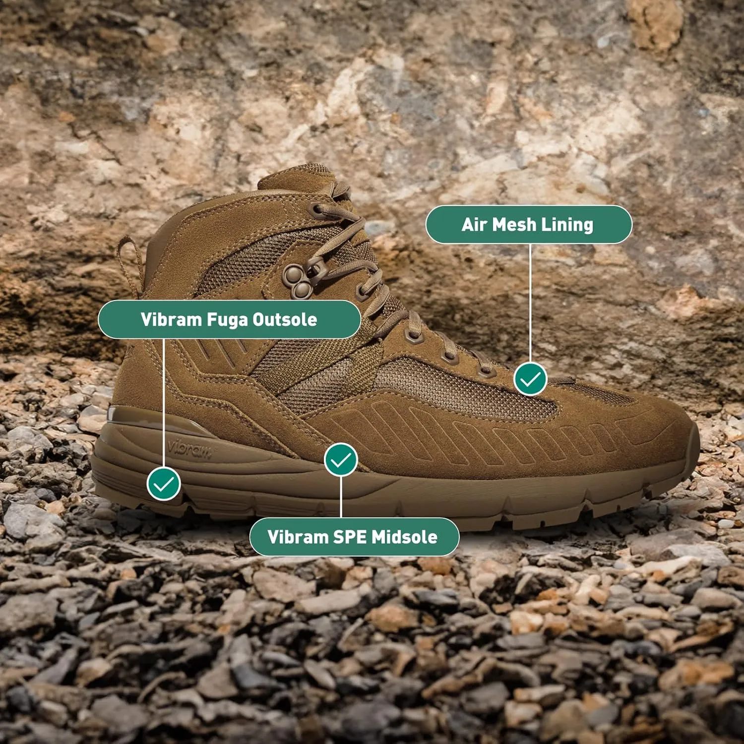 Danner Men's Fullbore 4.5" Military and Tactical Boots for Men - Lightweight, Hot Weather Upper with Vibram Midsole and Slip-Resistant Traction Outsole