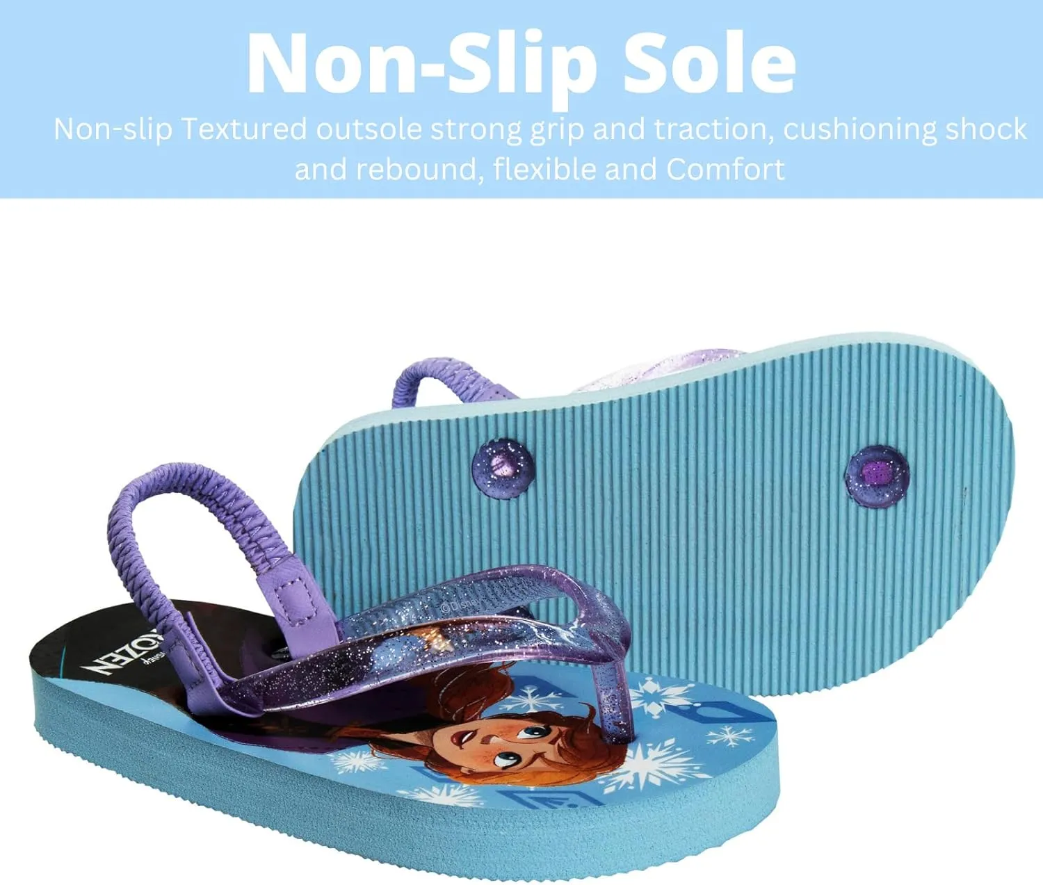Disney Girls Boys Character Flip Flops Sandals Kids Water Shoes - Minnie Mickey Stitch Moana Toy Story Frozen Cars Encanto Princess Thong Beach Slides Slip On Quick Dry (Toddler-Little Kid)