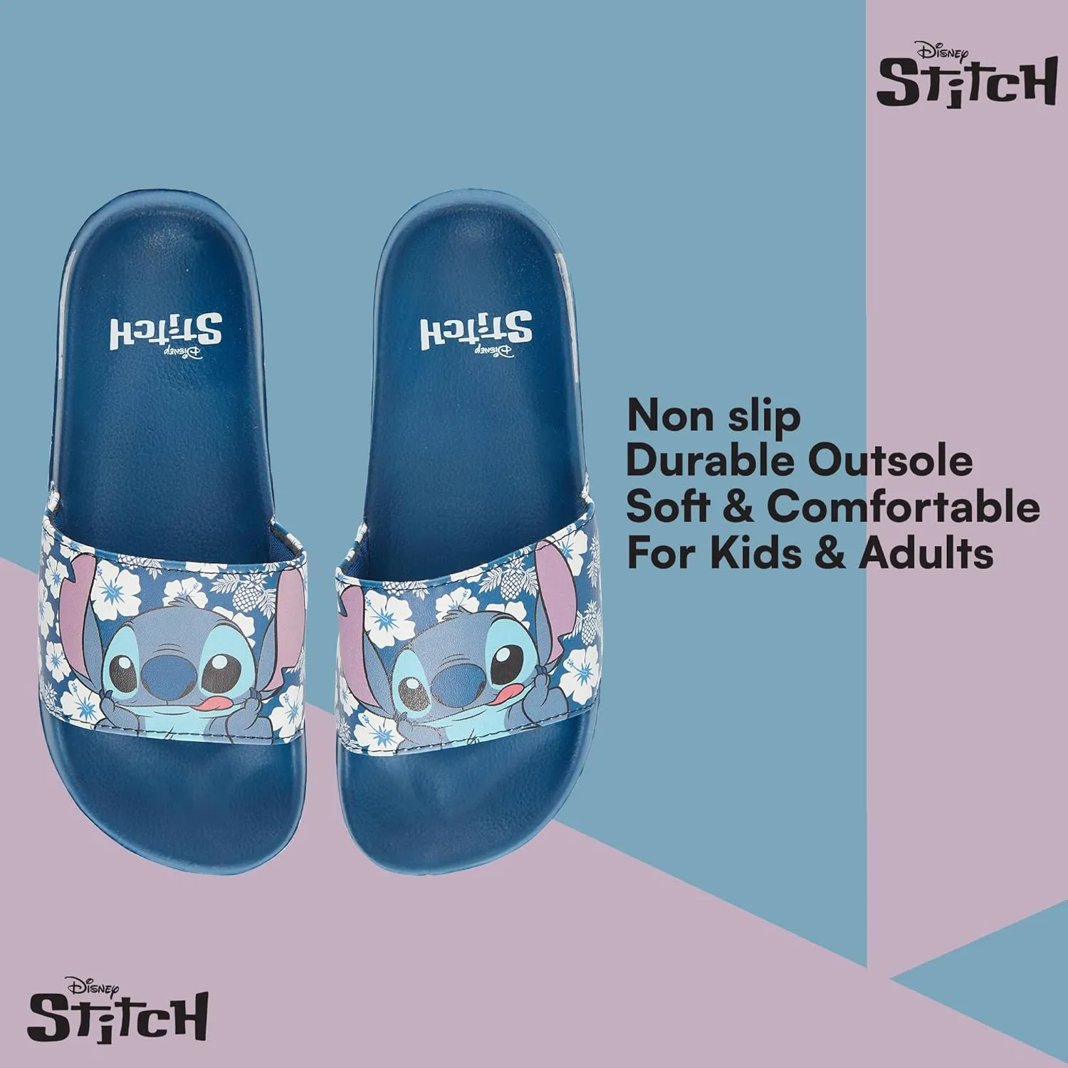 Disney Ladies Lilo and Stitch Slides - Ladies Classic Lilo and Stitch Slide Sandals Lilo and Stitch Slip On Slides Shoes