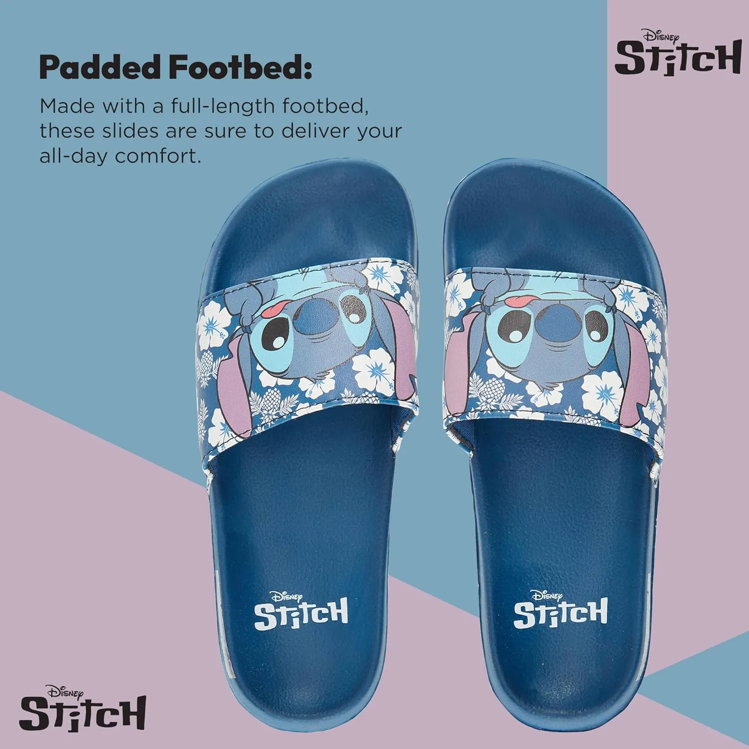 Disney Ladies Lilo and Stitch Slides - Ladies Classic Lilo and Stitch Slide Sandals Lilo and Stitch Slip On Slides Shoes