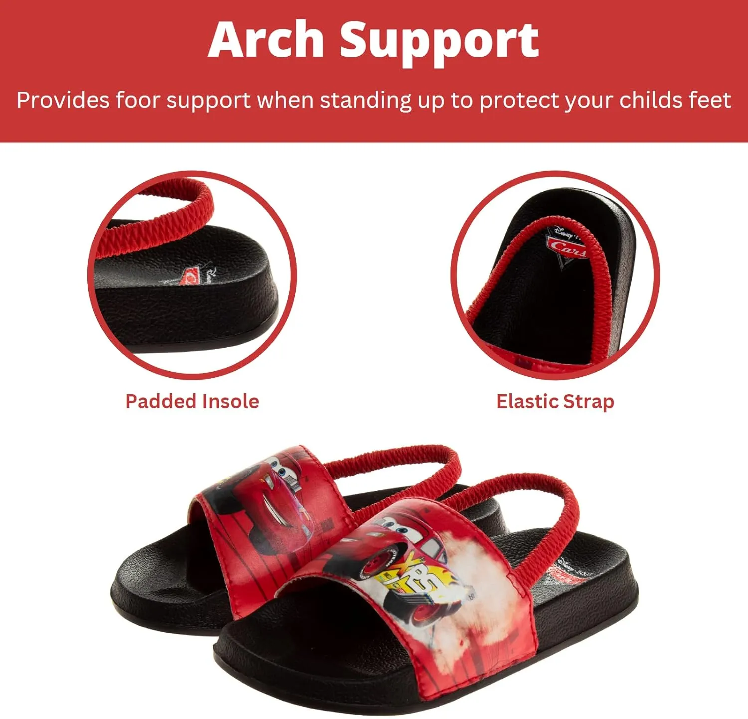 Disney Minnie Mickey Encanto Lightning McQueen Lilo n Stitch Slides Backstrap Slip-On Beach Sandals (Toddler/Little Kid)