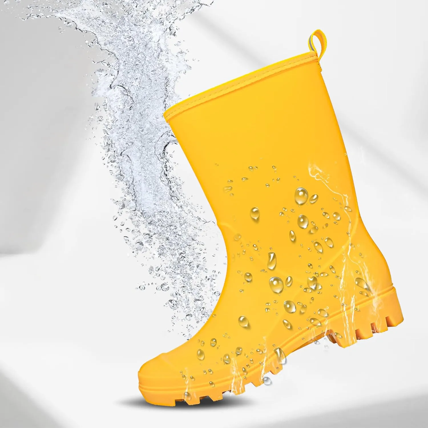 DKSUKO Waterproof Womens Rain Boots insulated,Lightweight Rubber fashion Boots in Gardening,Warm and Comfortable Wide Calf Rain Boots with Glossy in Outdoor