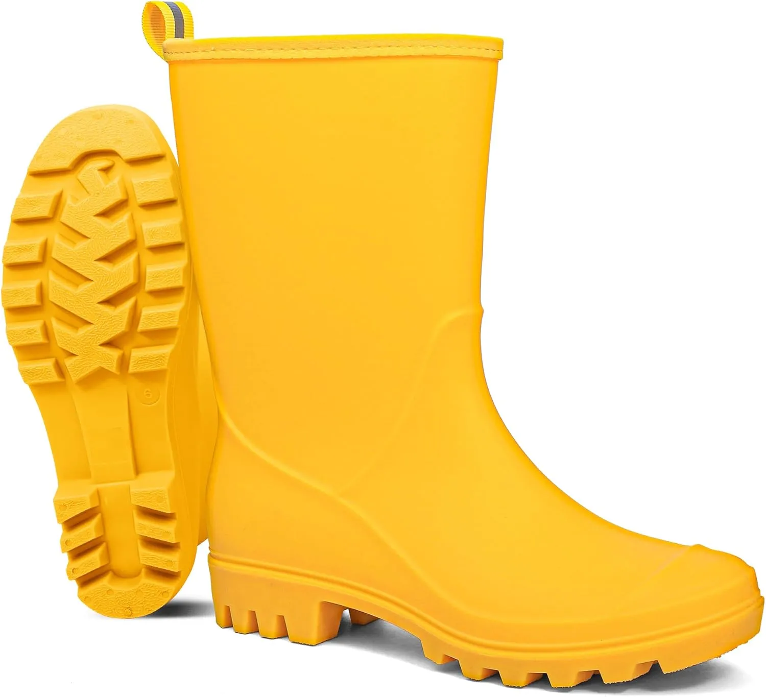 DKSUKO Waterproof Womens Rain Boots insulated,Lightweight Rubber fashion Boots in Gardening,Warm and Comfortable Wide Calf Rain Boots with Glossy in Outdoor